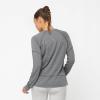 imageSalomon Womens Cross Run QuickDrying Long Sleeve Workout Tee for Road RunningDeep Black  Heather