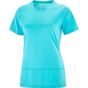 imageSalomon Womens Cross Run QuickDrying Short Sleeve Workout Tee for Road RunningPeacock Blue
