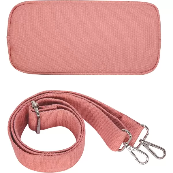 imageIswee Canvas Tote Bag with Zipper Multi Pockets Tote Purse for Women Fashion Crossbody Tote Shoulder Bag Handbag Everyday BagPink