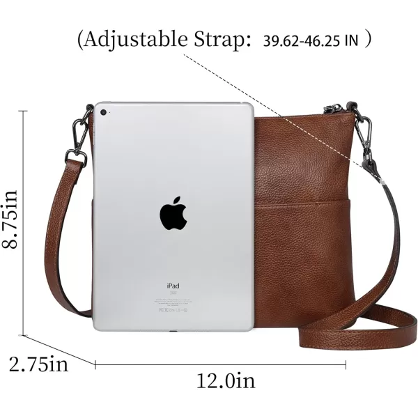 imageIswee Crossbody Bag for Women Leather Purses Fashion Designer HandbagsDark Brown