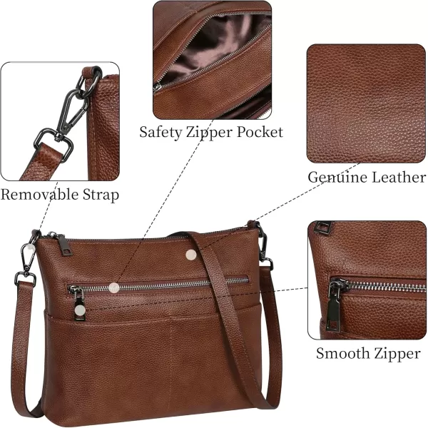 imageIswee Crossbody Bag for Women Leather Purses Fashion Designer HandbagsDark Brown