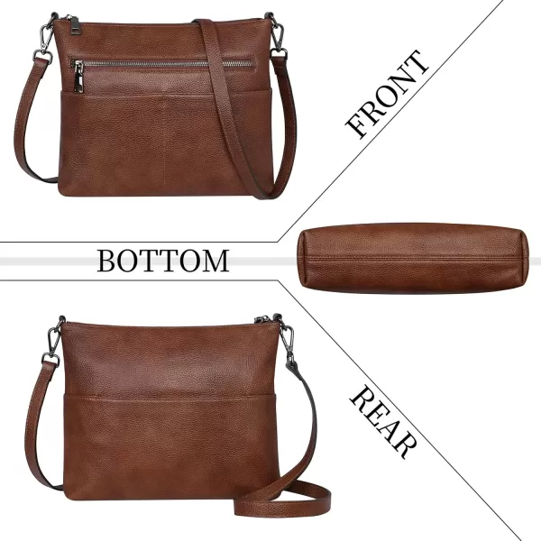imageIswee Crossbody Bag for Women Leather Purses Fashion Designer HandbagsDark Brown