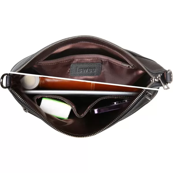 imageIswee Crossbody Bag for Women Leather Purses Fashion Designer HandbagsMatte Black