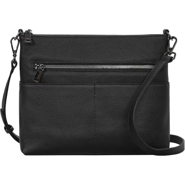 imageIswee Crossbody Bag for Women Leather Purses Fashion Designer HandbagsMatte Black