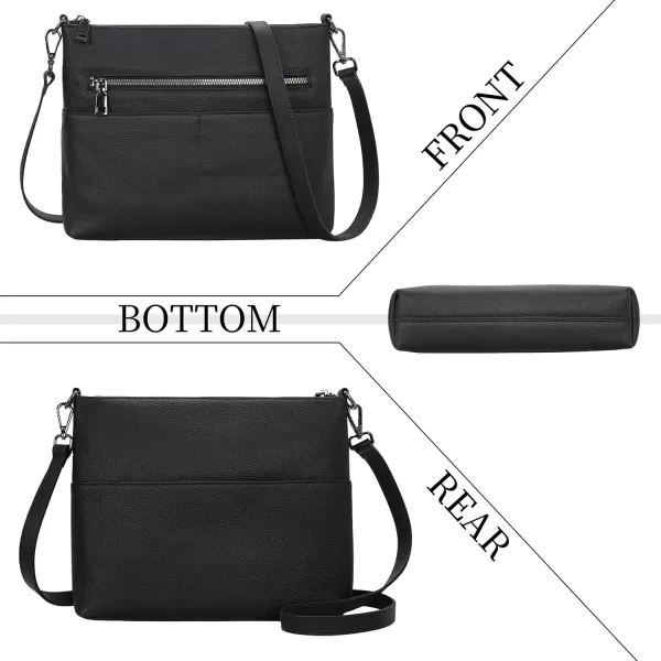 imageIswee Crossbody Bag for Women Leather Purses Fashion Designer HandbagsMatte Black