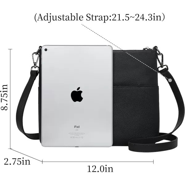 imageIswee Crossbody Bag for Women Leather Purses Fashion Designer HandbagsMatte Black