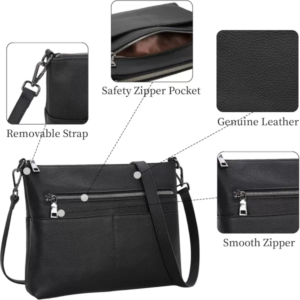 imageIswee Crossbody Bag for Women Leather Purses Fashion Designer HandbagsMatte Black