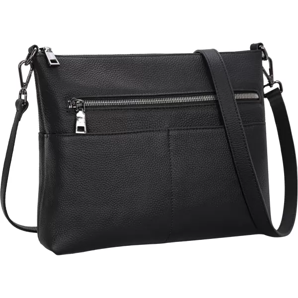 imageIswee Crossbody Bag for Women Leather Purses Fashion Designer HandbagsMatte Black