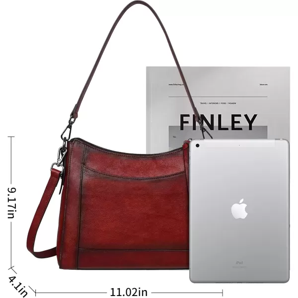 imageIswee Genuine Leather Crossbody Bags for Women Satchel Purse Hobo Handbag Ladies Vintage Shoulder Bag WorkWine