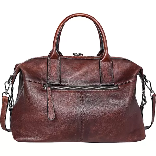 imageIswee Genuine Leather Satchel Tote Bag Top Handle Handbag Designer Shoulder Bag Large Capacity Cross Body BagCoffee