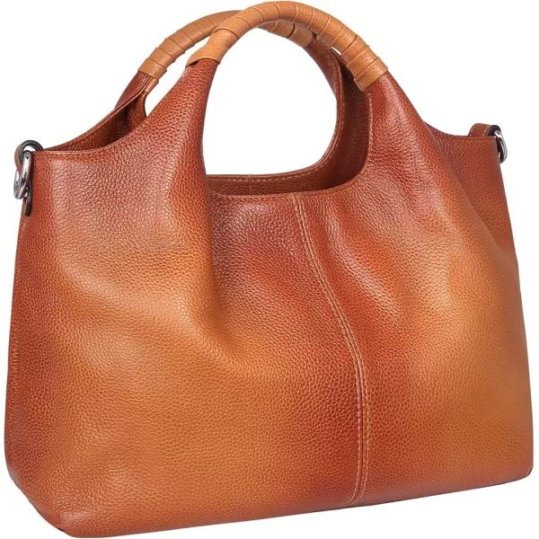 imageIswee Genuine Leather Top Handle Purse Satchel Bag Designer Shoulder Bag Tote Ladies Crossbody Bag for WomenSorrel