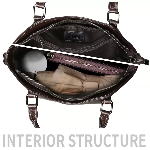 imageIswee Leather Shoulder Bags for Women Satchel Bags Vintage Designer Crossbody Purses Tote Bags with Zipper TopHandleBlack