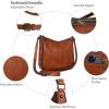 imageIswee Crossbody Bags for Women Genuine Leather Purse Cross Body Bag Hobo Handbag Ladies Vintage Shoulder Bag WorkBrown