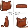 imageIswee Crossbody Bags for Women Genuine Leather Purse Cross Body Bag Hobo Handbag Ladies Vintage Shoulder Bag WorkBrown