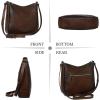 imageIswee Crossbody Bags for Women Genuine Leather Purse Cross Body Bag Hobo Handbag Ladies Vintage Shoulder Bag WorkCoffee