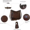 imageIswee Crossbody Bags for Women Genuine Leather Purse Cross Body Bag Hobo Handbag Ladies Vintage Shoulder Bag WorkCoffee