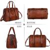imageIswee Genuine Leather Purses for Women Designer Hobo Crossbody Bag Satchel Handbags Top Handle Purses for TravelBrown