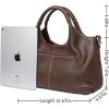 imageIswee Genuine Leather Shoulder Bags Purses and Handbags for Women Satchel Designer Cross Body Hobo Medium Size ToteCoffee