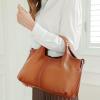 imageIswee Genuine Leather Shoulder Bags Purses and Handbags for Women Satchel Designer Cross Body Hobo Medium Size ToteGray