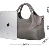 imageIswee Genuine Leather Shoulder Bags Purses and Handbags for Women Satchel Designer Cross Body Hobo Medium Size ToteGray