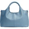 imageIswee Genuine Leather Shoulder Bags Purses and Handbags for Women Satchel Designer Cross Body Hobo Medium Size ToteLight Blue