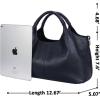imageIswee Genuine Leather Shoulder Bags Purses and Handbags for Women Satchel Designer Cross Body Hobo Medium Size ToteNavy Blue