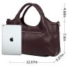 imageIswee Genuine Leather Shoulder Bags Purses and Handbags for Women Satchel Designer Cross Body Hobo Medium Size ToteViolet