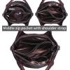 imageIswee Genuine Leather Shoulder Bags Purses and Handbags for Women Satchel Designer Cross Body Hobo Medium Size ToteViolet