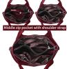 imageIswee Genuine Leather Shoulder Bags Purses and Handbags for Women Satchel Designer Cross Body Hobo Medium Size ToteWine