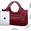 imageIswee Genuine Leather Shoulder Bags Purses and Handbags for Women Satchel Designer Cross Body Hobo Medium Size ToteWine