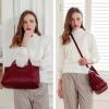 imageIswee Genuine Leather Shoulder Bags Purses and Handbags for Women Satchel Designer Cross Body Hobo Medium Size ToteWine