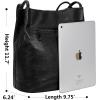 imageIswee Genuine Leather Tote Bucket Bags Hobo Shoulder Bags Purse and Handbags for Women TrendyBlack