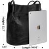 imageIswee Genuine Leather Tote Bucket Bags Hobo Shoulder Bags Purse and Handbags for Women TrendyBlacklichee