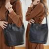 imageIswee Genuine Leather Tote Bucket Bags Hobo Shoulder Bags Purse and Handbags for Women TrendyBrownlichee