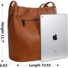 imageIswee Genuine Leather Tote Bucket Bags Hobo Shoulder Bags Purse and Handbags for Women TrendyBrownlichee