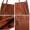 imageIswee Genuine Leather Tote Bucket Bags Hobo Shoulder Bags Purse and Handbags for Women TrendyBrownlichee