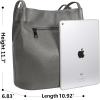 imageIswee Genuine Leather Tote Bucket Bags Hobo Shoulder Bags Purse and Handbags for Women TrendyGreylichee