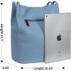 imageIswee Genuine Leather Tote Bucket Bags Hobo Shoulder Bags Purse and Handbags for Women TrendyLight Bluelichee