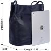 imageIswee Genuine Leather Tote Bucket Bags Hobo Shoulder Bags Purse and Handbags for Women TrendyNavy Bluelichee