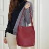 imageIswee Genuine Leather Tote Bucket Bags Hobo Shoulder Bags Purse and Handbags for Women TrendyWinelichee