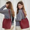 imageIswee Genuine Leather Tote Bucket Bags Hobo Shoulder Bags Purse and Handbags for Women TrendyWinelichee
