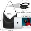 imageIswee Hobo Bags for Women Shoulder Handbags Leather Tote Bag and Purses Cross Body Pocketbooks Everyday Work BagBlack