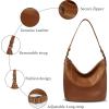 imageIswee Hobo Bags for Women Shoulder Handbags Leather Tote Bag and Purses Cross Body Pocketbooks Everyday Work BagBrown