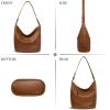 imageIswee Hobo Bags for Women Shoulder Handbags Leather Tote Bag and Purses Cross Body Pocketbooks Everyday Work BagBrown