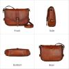 imageIswee Leather Crossbody Bags for Women Designer Purse Shoulder Bag Medium Size Saddle Purse TravelBrown