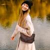 imageIswee Leather Crossbody Bags for Women Designer Purse Shoulder Bag Medium Size Saddle Purse TravelBrown