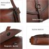 imageIswee Leather Crossbody Bags for Women Designer Purse Shoulder Bag Medium Size Saddle Purse TravelCoffee