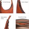 imageIswee Leather Crossbody Bags for Women Hobo Bag Lightweight Designer Shoulder Handbags Stylish Crescent PurseBrown