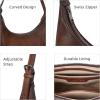 imageIswee Leather Crossbody Bags for Women Hobo Bag Lightweight Designer Shoulder Handbags Stylish Crescent PurseCoffee