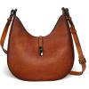 imageIswee Leather Shoulder Bag Designer Crossbody Bags for Women Crescent Purse Hobo Handbags Everyday PurseBrown